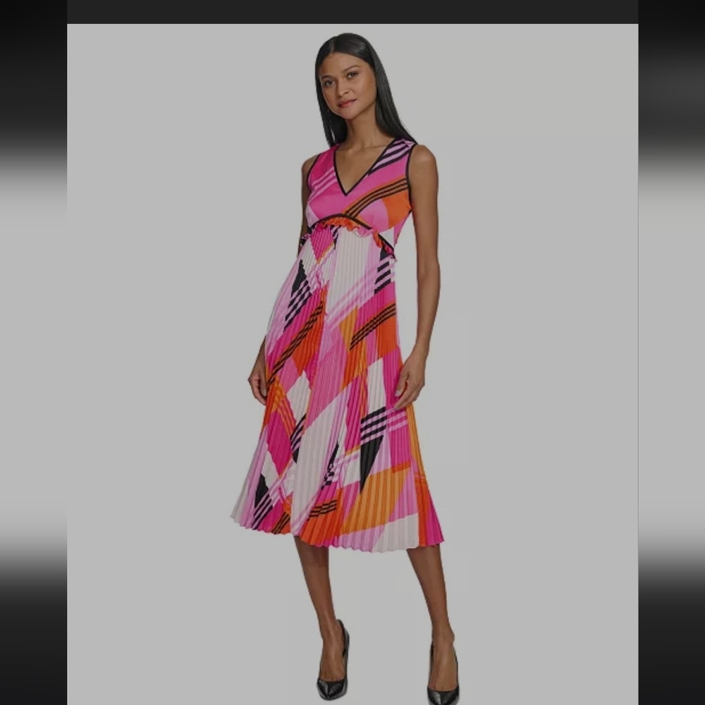 KARL LAGERFELD PARIS Pleated-Skirt Dress